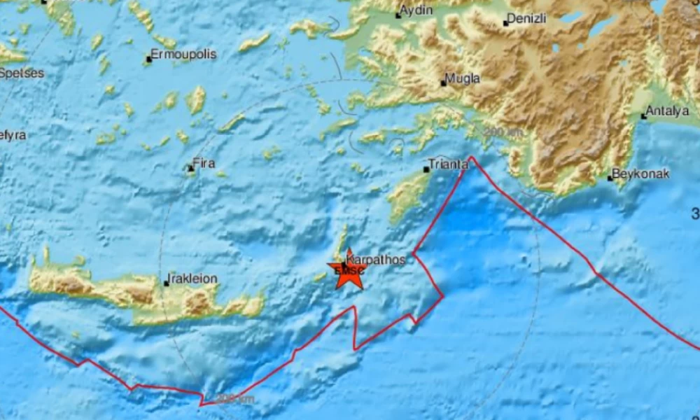 Ασθενής σεισμική δόνηση 3,5 Ρίχτερ στην Κάρπαθο